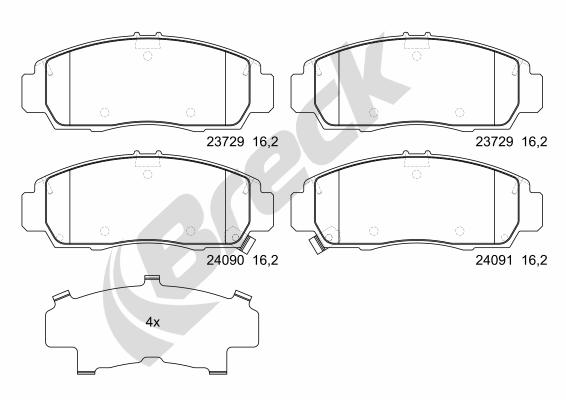 Set placute frana,frana disc 23729 00 701 00 BRECK